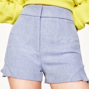 Zara High Waisted Ruffle Shorts
